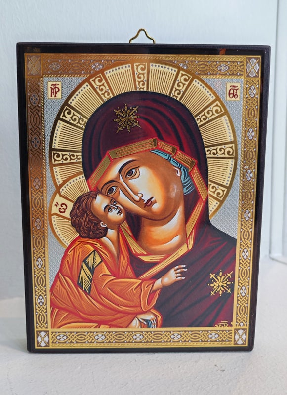 Ikoni Vladimirin Jumalan&auml;iti 14x17 cm